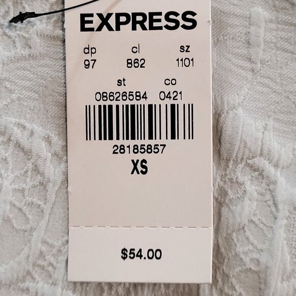 NEW Express X-Small Green Blouse Pullover Puff Sleeves Shoulder Ruffle Peplum - Picture 11 of 12